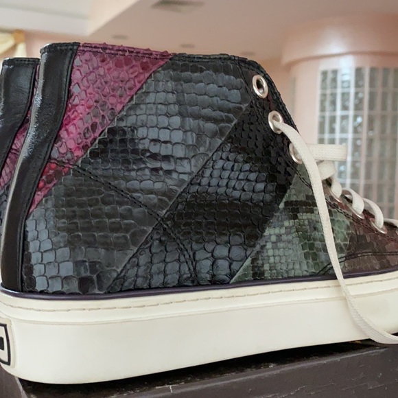 NEW Roberto Cavalli Men’s-Women’s sneakers snake leather women’s size 9 men’s 8 - Picture 7 of 7